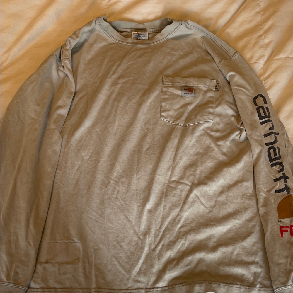 Carhartt Men's Light Gray Long Sleeve Tee